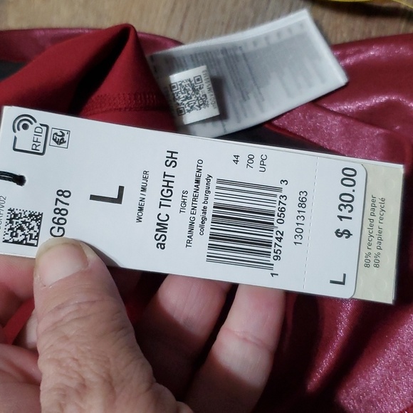 Stella mccartney x Adidas red metallic training legging tights - Picture 5 of 9